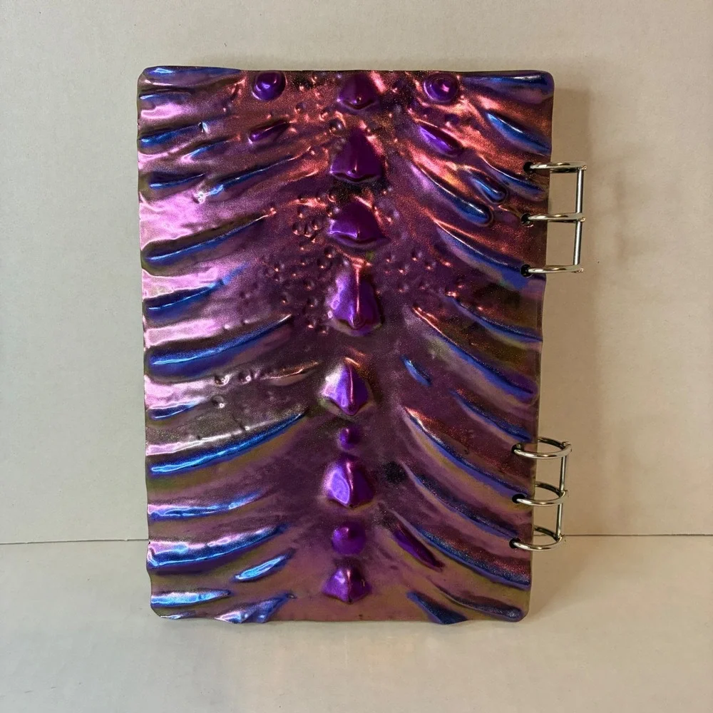 Dragon Eye Journal 3D Sculpted Resin A5 Refill 6 Ring Binder Green Purple New